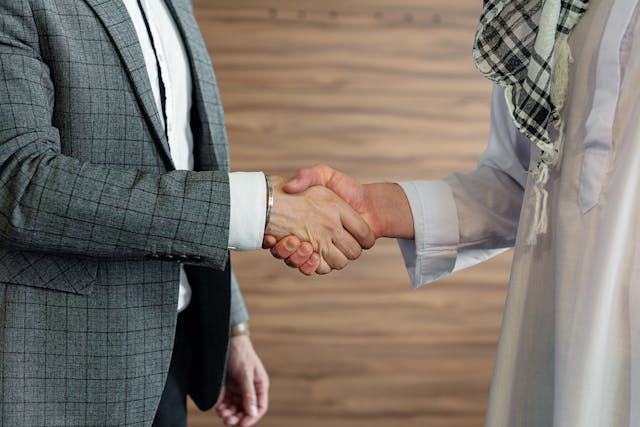 business people shaking hands