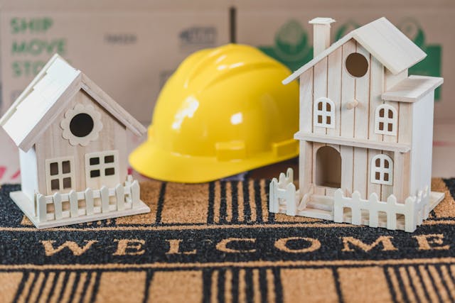 hard hat and houses